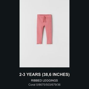 Pink ribbed leggings, toddler